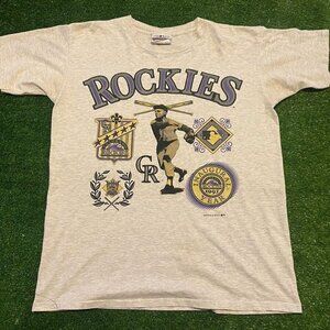 Vintage Colorado Rockies shirt mens large gray purple unisex adult 90s RK